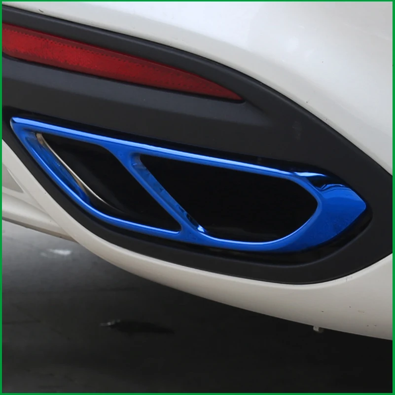 Beste Auto Styling Voor Ford Mondeo Fusion Sedan 2013 2017 Roestvrij Staal Achter Dual Uitlaat Eindpijp Tip Sticker pailletten Cover Trim