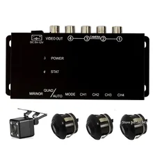 IR control 4 Cameras Video Control Car Cameras Image Switch Combiner Box + Front Rear Right Left view Camera For CAR DVD Radio