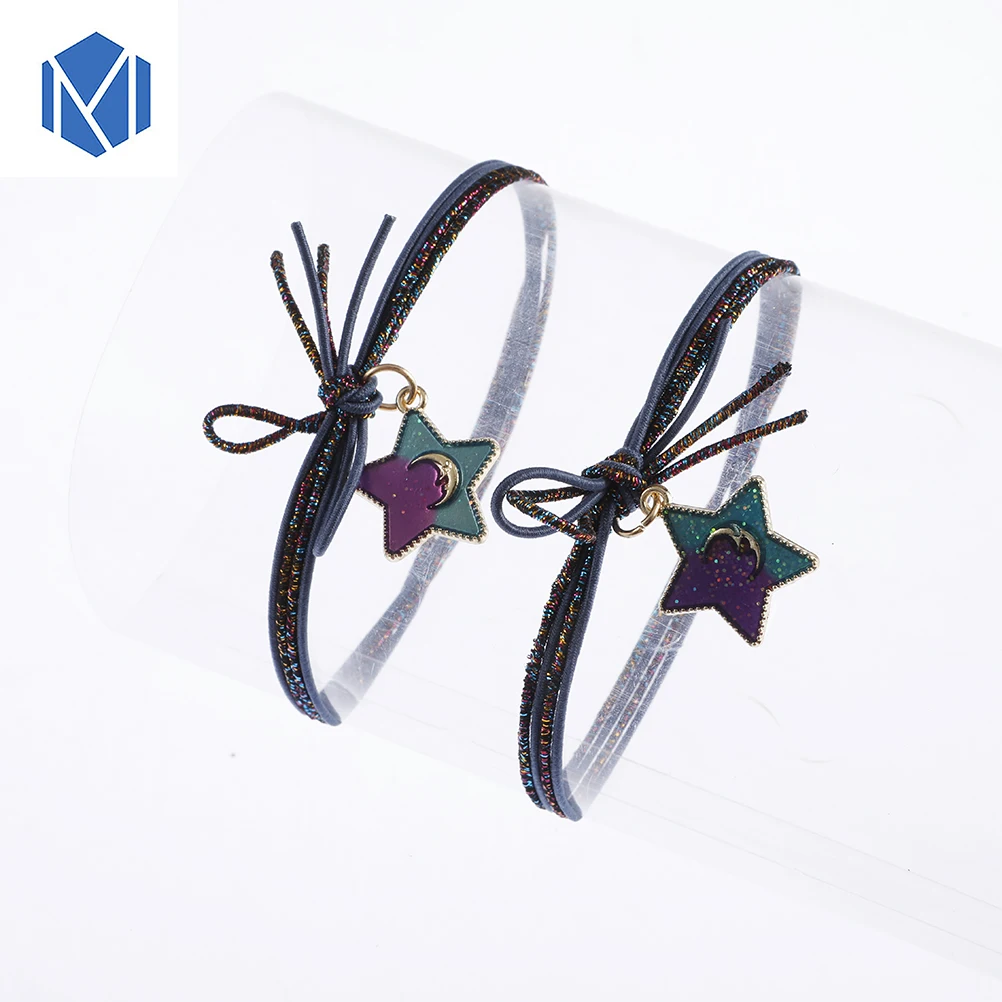 M MISM/модные 1 пара K Pop женские и детские резинки со звездами эластичные для волос