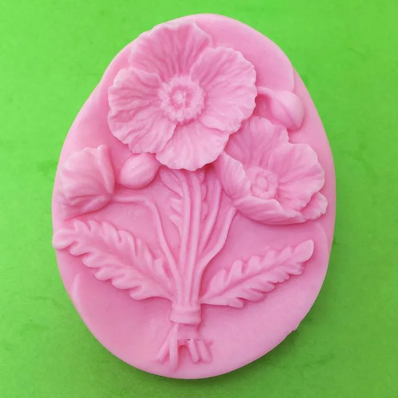 

Leaf Ellipse handmade silicone soap Mold Flowr Pattern Craft Soap Making Silica Gel mould