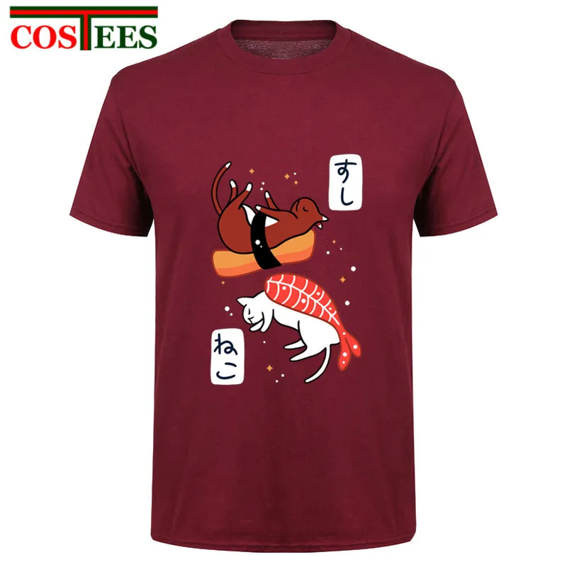 Kawaii Neko sushi camisetas homme Japanese food cute cat sushi camiseta hombre Cool fashion animal print camiseta Kawaii Neko sushi camisetas homme Japanese food cute cat sushi camiseta hombre Cool fashion animal print camiseta