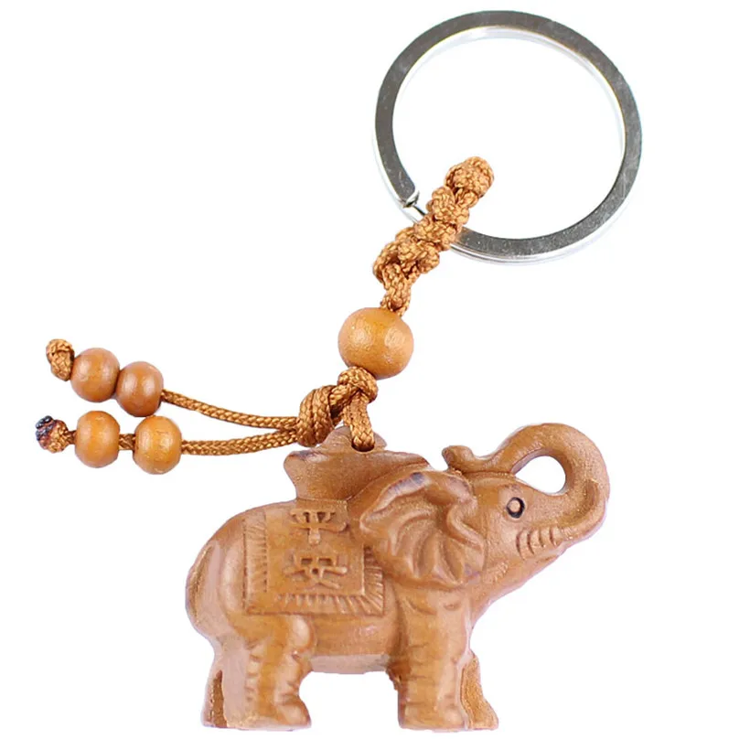 Buy Animal elephant key chain rings wood accessories