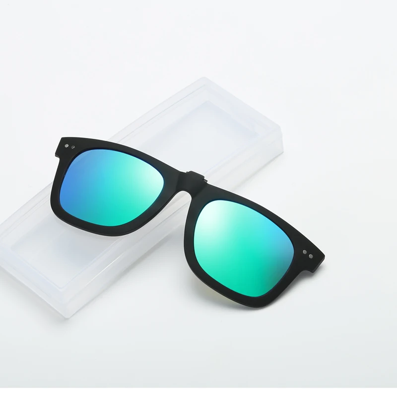 Pro acme поляризованные прикрепляемые солнцезащитные очки для мужчин и женщин с квадратными заклепками флип-ап для вождения ночного видения линзы солнцезащитные очки UVA/UVB CC0959 - Цвет линз: C4