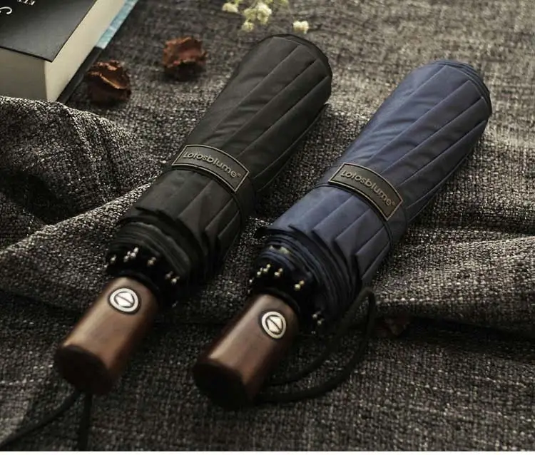Автоматический зонт для мужчин, деловой стиль, деревянный зонт со складной ручкой, для дождя, для женщин, анти-УФ, солнцезащитные зонты для мужчин, Sombrillas Para Boda