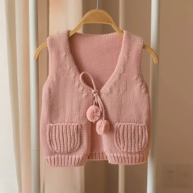 Kids vest for girls Knitted baby vest sleeveless coat baby girl winter