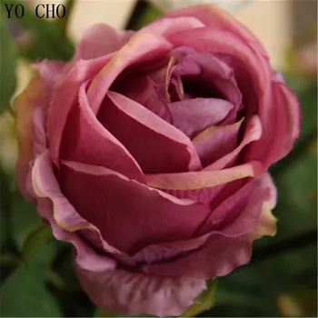 

(10 Pcs/lot) 2014 Wedding Decoration Single Silk Artificial Fake Real Touch Roses Decorative Rose Flower for Home decoration