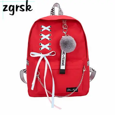 pink2 Цепь USB рюкзак Для женщин Холст 5 шт./компл. Для женщин рюкзак для девочек-подростков рюкзаки сумки через плечо женские школьные сумки с кисточками - Цвет: pink2