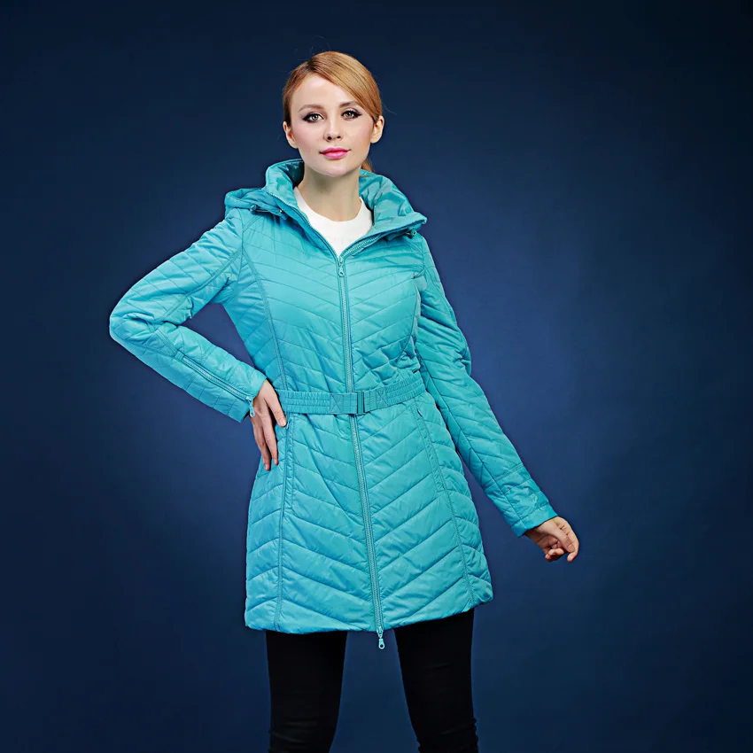 

autumn and winter jacket with a hood Europe and US Brand MISUN gentlewomen light blue coat plus size s-2XL MSC-V512