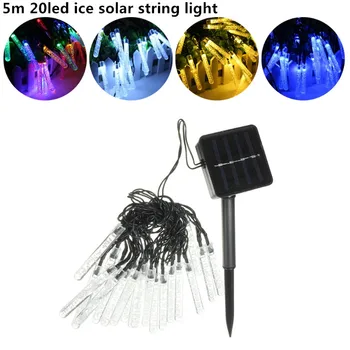 

5m 20led ice modeling Solar String Lights Outdoor Fairy Light String for Christmas Wedding Party Decoration with Solar Panel