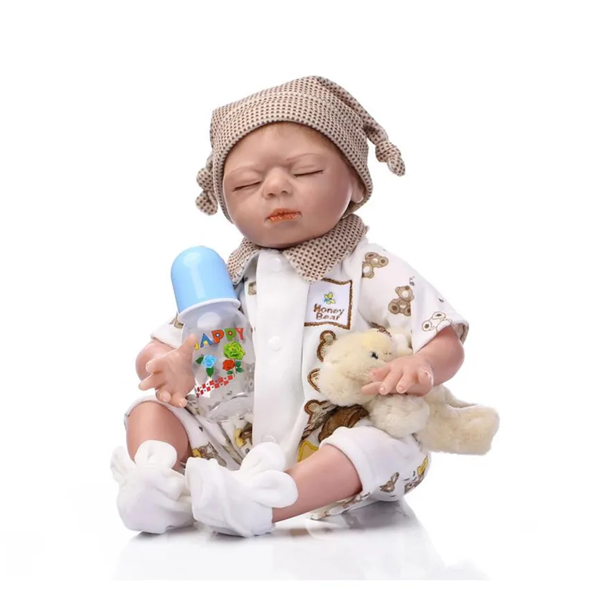 

New Real Looking Silicone Reborn Babies Dolls Toys for Children's Birthday Gift,18 Inch Lifelike Newborn Sleeping Doll