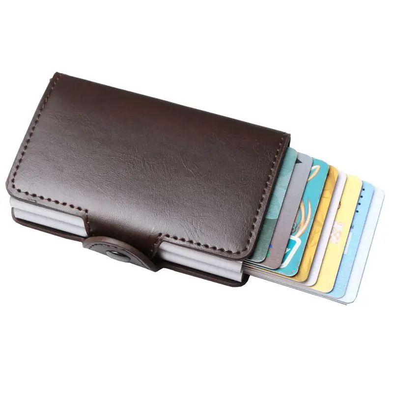 

2019 Unisex RFID Vintage Credit Card Holder Fashion Card Wallet Metal Aluminium Double Box Card Case Business Gifts