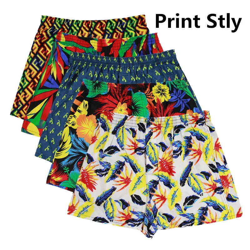 Günstige Klassische prited Boxer Baumwolle Herren Unterwäsche Badehose Woven Homme Pfeil Höschen Boxer mit Elastische Bund Shorts Lose männer