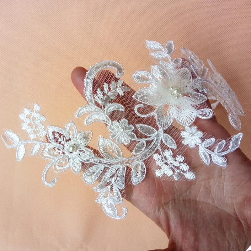 3D flower embroidery lace motif