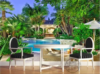 

Custom photo 3d room wallpaper Non-woven mural villa swimming pool 3d wall murals wallpaper for walls 3 d decoration painting