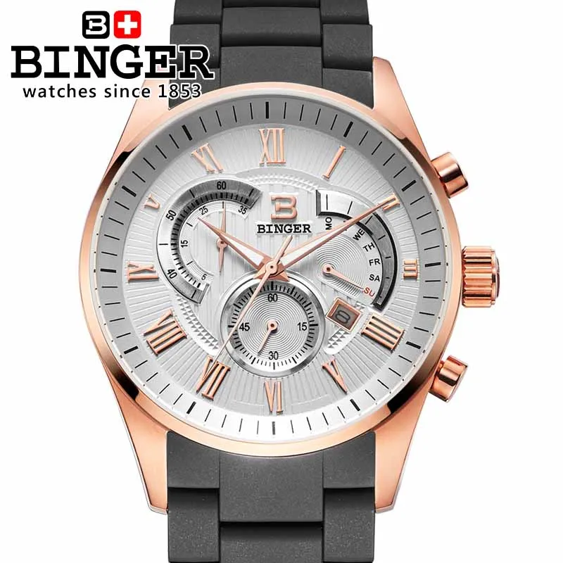 Free Shipping Wristwatches Men's Quartz Sport Utility Men Luxury Brand Automatic Chronograph Binger Military Watches Gift