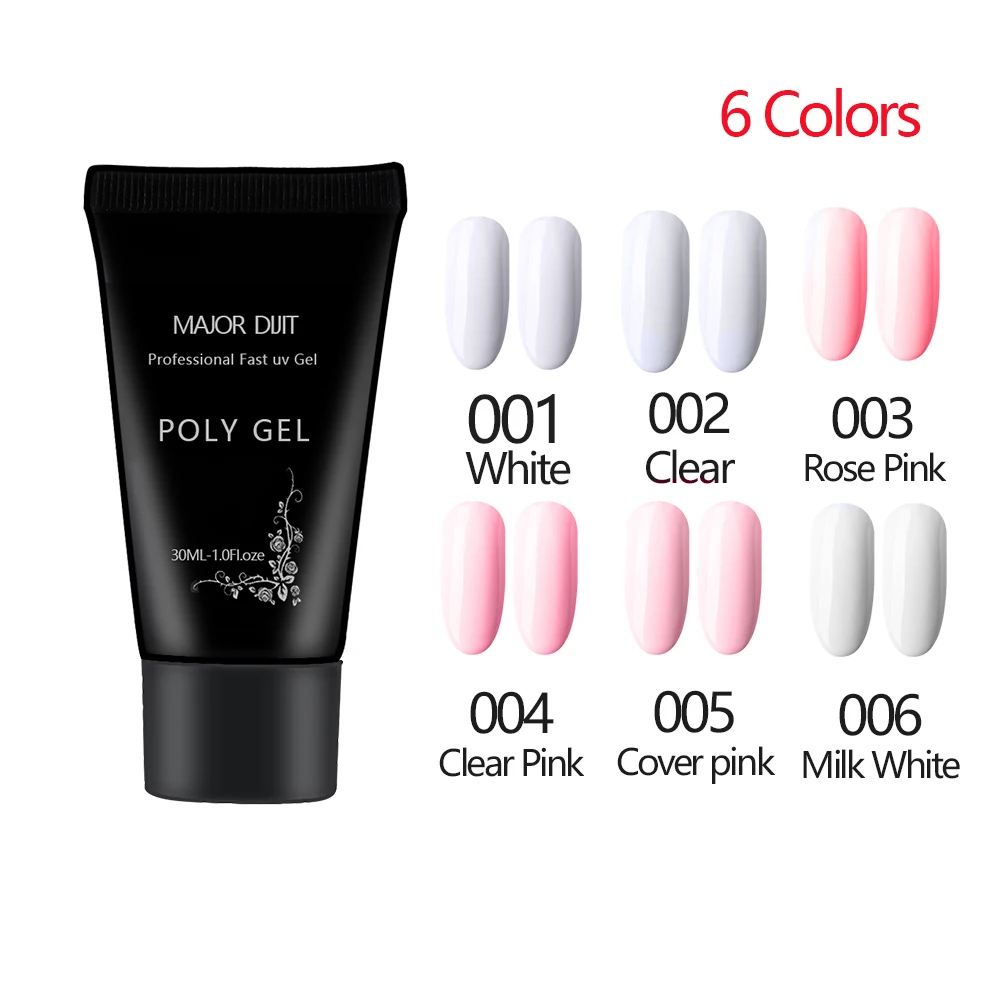 1PC 30g DIY Clear Nail Poly Gel Nail Polish Finger Extension Crystal Jelly Quick drying Nail UV