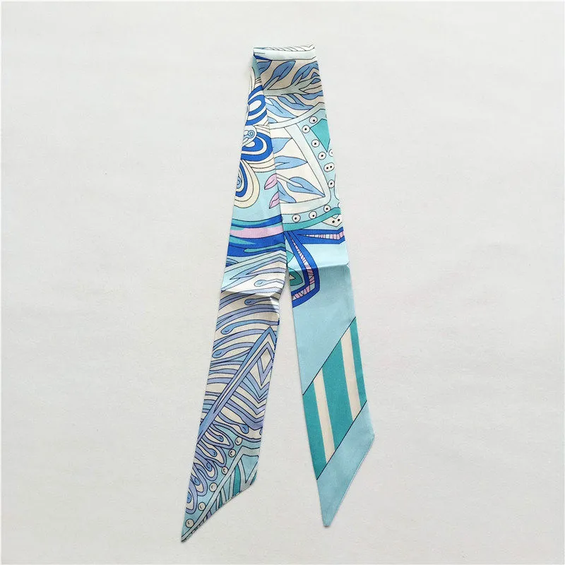 Дизайн брендовый шарф женский модный шейный платок обтягивающие шелковые шарфы для дамской сумочки ленточный головной шарф женский галстук