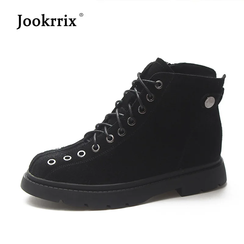 

Jookrrix botas Shoes Women Fashion Brand Flock Martin Boots Lady chaussure Autumn Female footware Ankle Boots zapatos de mujer