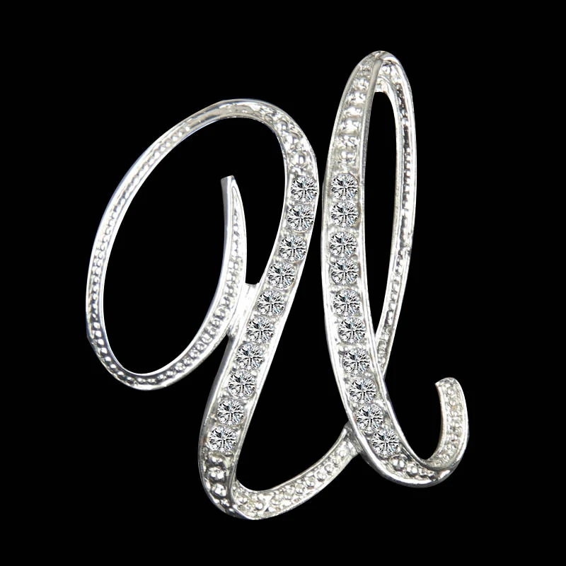 Лидер продаж женская модная очаровательная брошь с 26 буквами и кристаллами для