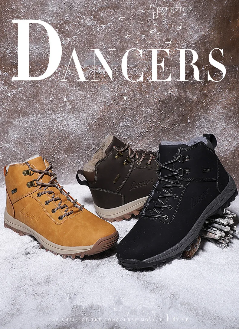 Men Boots Size 38-48 Designer Mens Shoes Winter Boots Waterproof Men Snow Boots Lace Up Men Ankle Boots Warm Winter Shoes Male