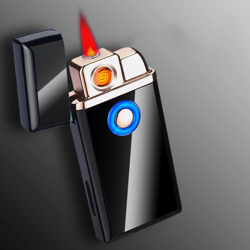 

Metal Creative Electric Gas Lighter Butane Inflatable Lighter Chargeable Windproof USB Electronic Cigarette Lighter Wholesale