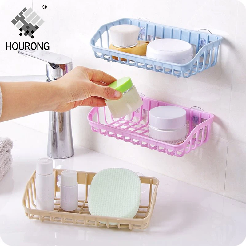 

1PC Bathroom Double Suction Cup Drainage Storage Rack Magic Sponge Wash Storage Shelf Home Storage Organizer Kitchen Accessories