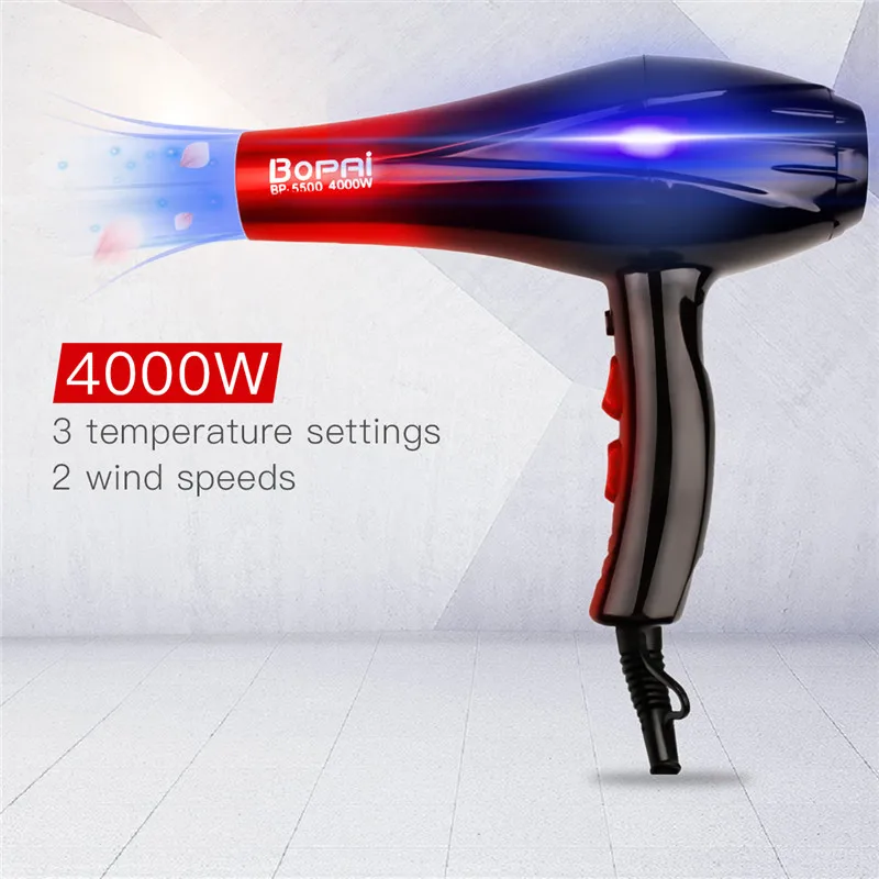 Prix 4000W professionnel voyage sèche cheveux diffuseur électrique rotatif coup sèche cheveux coiffure Toos pour Salon de coiffure + buse