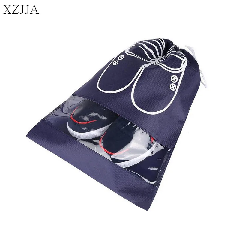 

XZJJA Hot 10Pcs/Lot Shoes Storage Bag Home Travel Organizer Shoe Pouch Hanging Dustproof Cover Non-Woven Fabric Drawstring Bag
