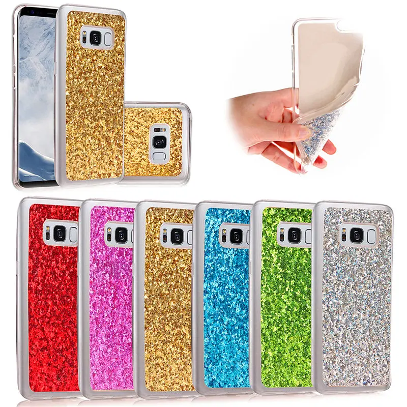 

For Samsung S8 Plus S8Plus Glitter Case Colored Shining Silicone TPU Shiny Glitter Bling Cover Case for Samsung Galaxy S8 Plus