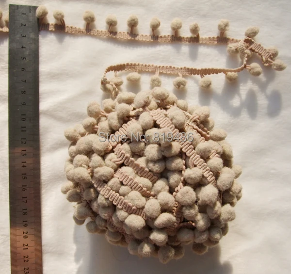 

5Yards/Lot Camel color cute PomPom fringe trim draper ball Accessories sew 0.8" ball