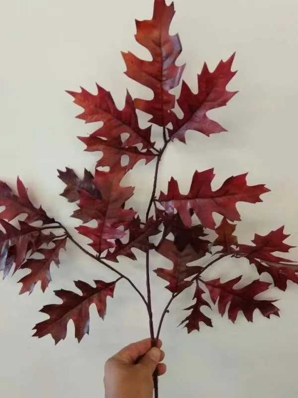 12 шт. искусственные дубовые листья ветка для растений стены фон Свадебный дом хотал Офис Бар декоративные