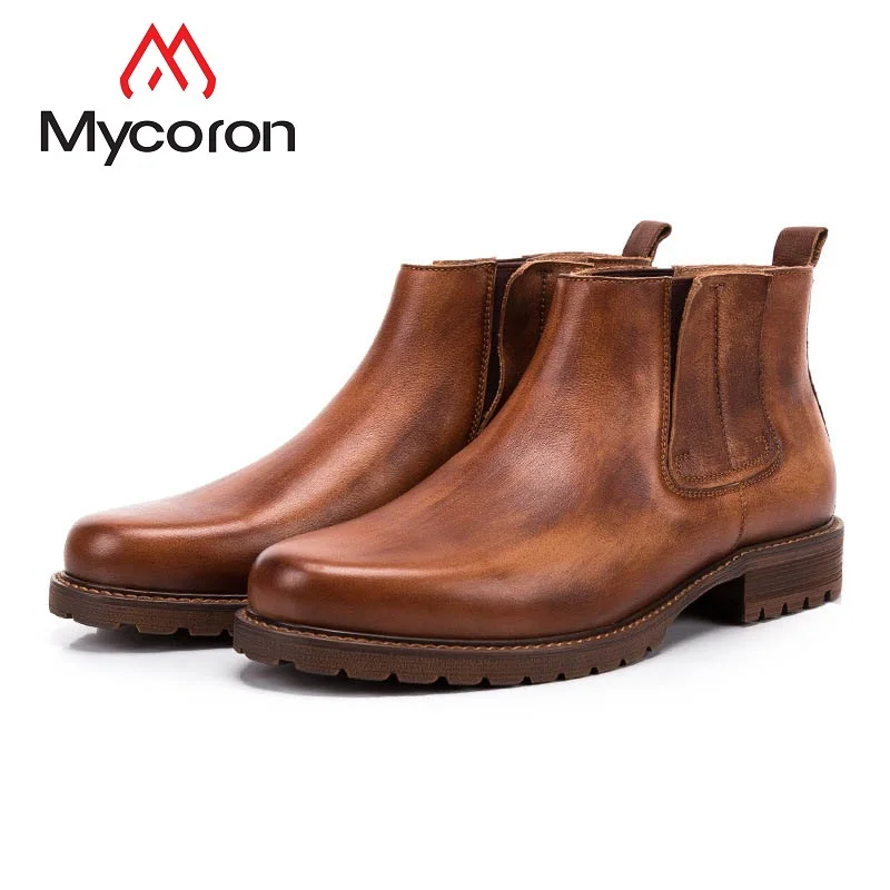 MYCORON/брендовая мужская обувь осень зима Модные ботильоны роскошная модная