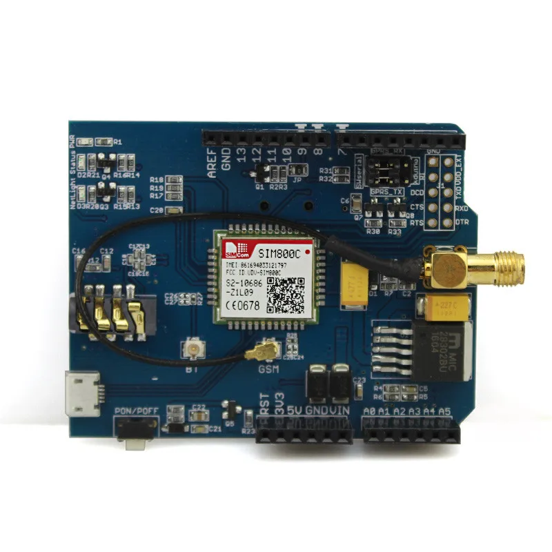 Elecrow GPRS GSM SIM800C щит для Arduino SIM800C модуль с антенной Sim900 GSM GPRS PCBA макетная плата DIY комплект модули