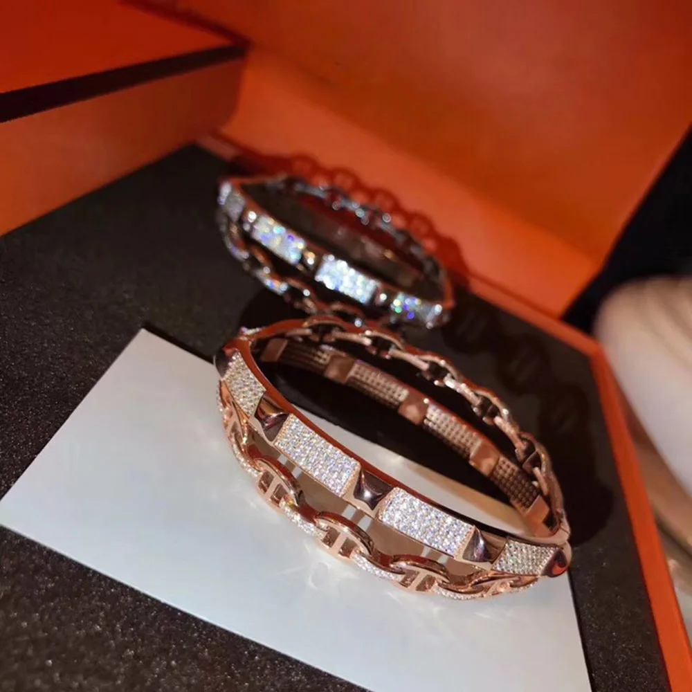 

2018Brand Fashion Party Jewelry For Women Rose Gold bilayer Bangle Wedding Jewelry Leopard H Bangle
