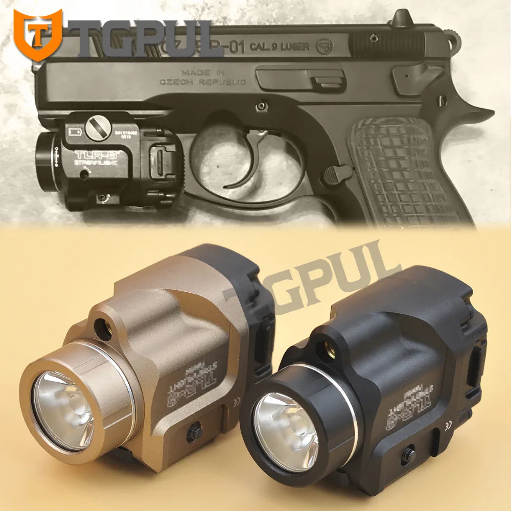 

TGPUL Tactical Compact Lightweight TLR-8 Flashlight with Red Laser Combo Fits GLOCK 17 19 19x 22 23 Low Profile Rail Mount