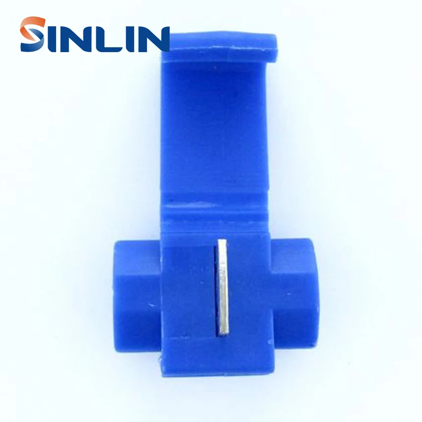 100pcs 802P3 Blue Scotch Lock Quick Splice 18-14 AWG Wire Connector 802P3
