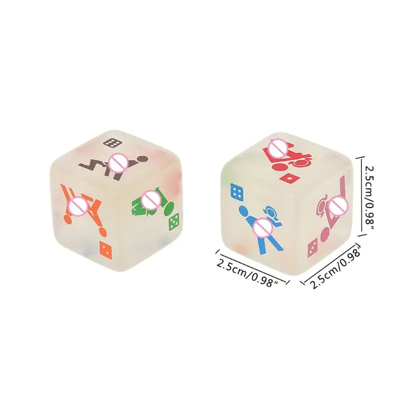 2 шт. 25 мм фосфоресцирующие Кубики для взрослых игра любовь секс кости ночной бар КТВ забавная игра столешница аксессуары для игр