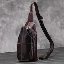 Известный бренд дизайн сумка мужская сумка через плечо мужская из натуральной кожи нагрудный пакет один плечевой ремень задняя Сумка мужская половина Луны нагрудные сумки