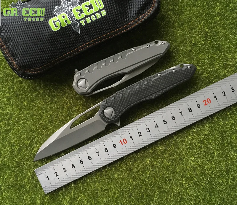 

Green thorn Sigil MK6 Flipper Folding Knife M390 Blade CF Titanium Handle Common Hunting Outdoor Tactical Survival EDC tool