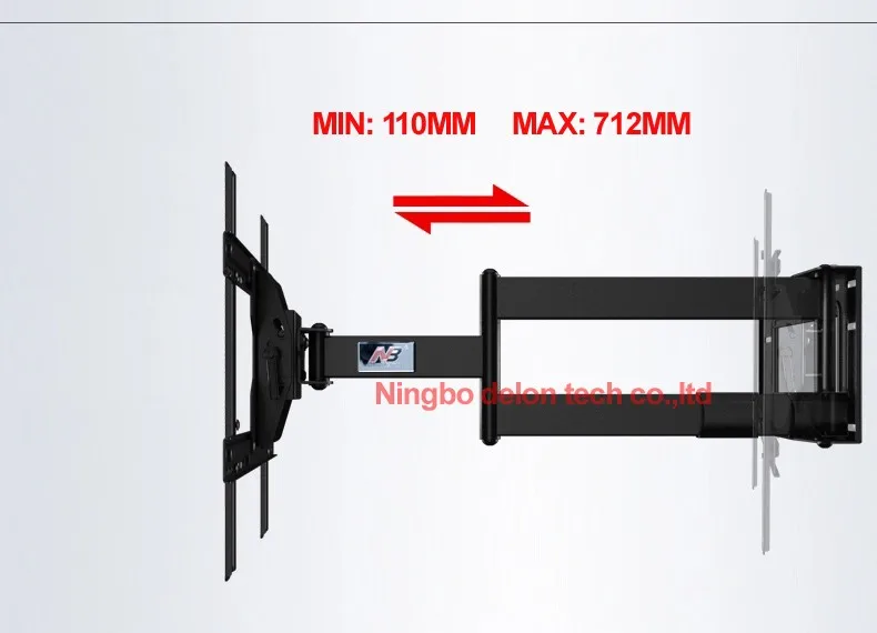 NB SP2 4"-70" 6" 65" 68,2 кг сверхмощный сильный выдвижной длинный 3 руки полный движения ЖК-Телевизор настенный кронштейн 110-712 мм