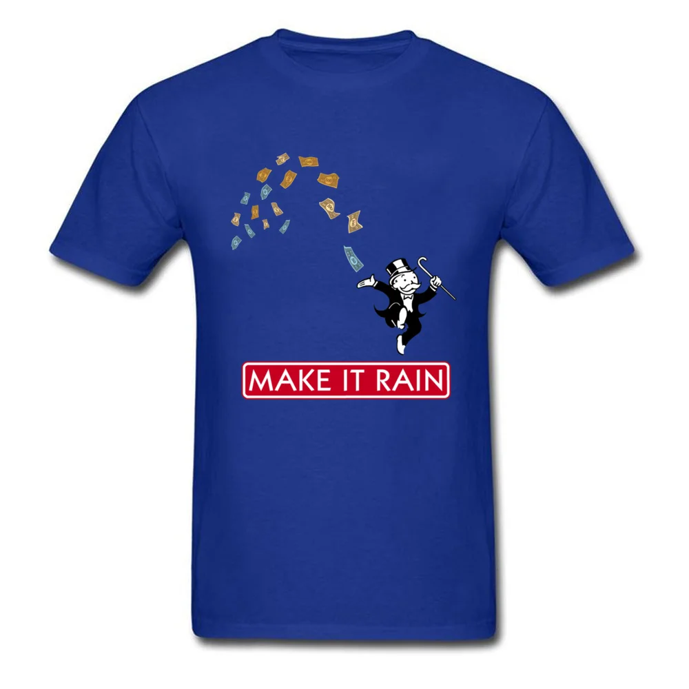 Printing T-shirts Brand O Neck Make it Rain Monopoly 19544 Pure Cotton Student Tops T Shirt Casual Short Sleeve Tops Tees Make it Rain Monopoly 19544 blue