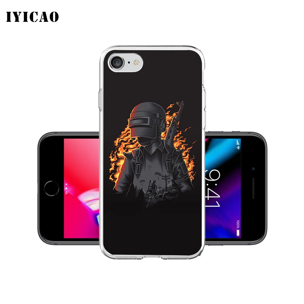 IYICAO PUBG игровой Мягкий силиконовый чехол для iPhone X XR XS MAX 6 6s 7 8 Plus X 5 5S SE TPU чехол