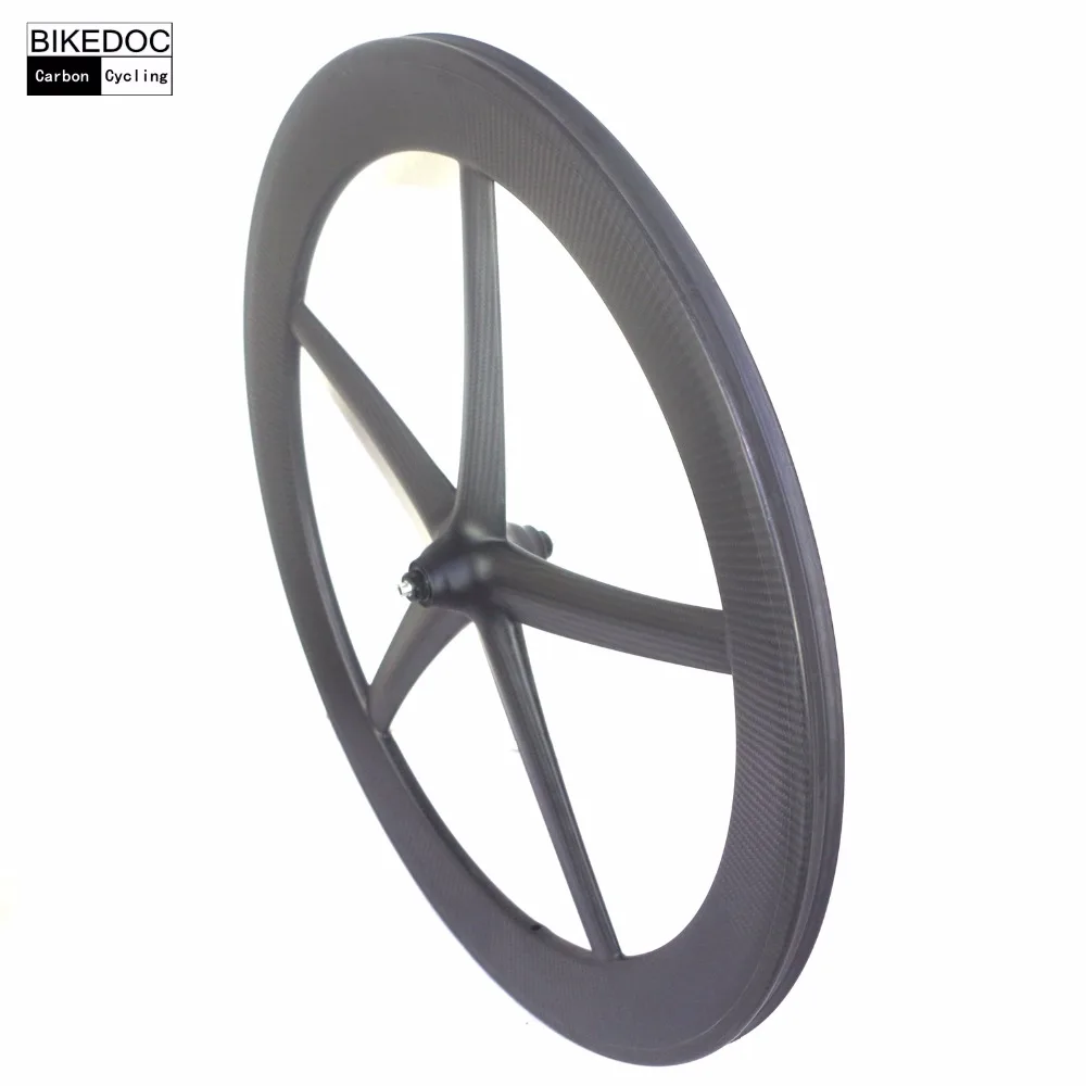 Perfect BIKEDOC 700c Carbon 5 Spoke Wheel Tubular And Clincher 65mm Carbon Wheels 25mm Width Fixed Gear Wheels 5 Perfect BIKEDOC 700c Carbon 5 Spoke Wheel Tubular And Clincher 65mm Carbon Wheels 25mm Width Fixed Gear Wheels 5