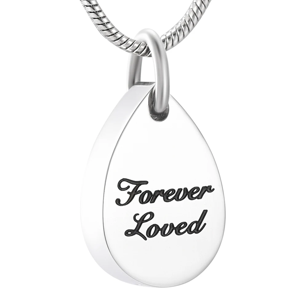 IJD9999 "Forever Loved" Teardrop Cremation jewelry to hold loved ones