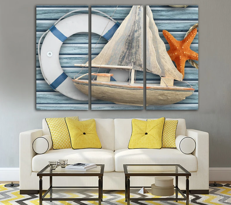 Free shipping painting art seaview sailing ship landscape wall picture