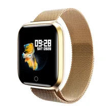 Новейшие умные часы из нержавеющей стали ремешок наручные часы кровяное давление фитнес-трекер цветной экран мужской женский браслет подарок