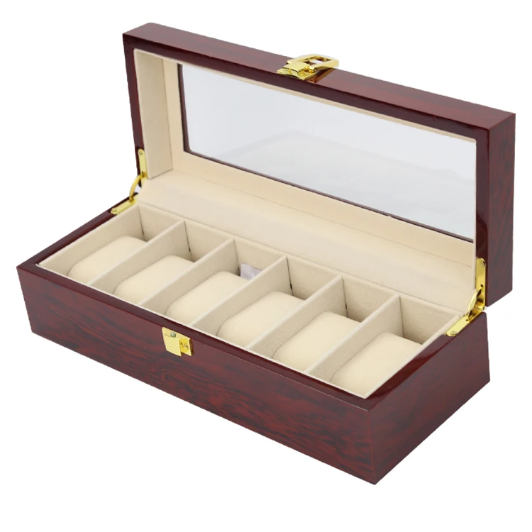 LISM Luxury Wood Storag Boxes 2/3/5/6/10/12/20 Watches Boxes Display Watch Box Jewelry Case Organizer Holder Promotion Boxes - Цвет: 6 Grids