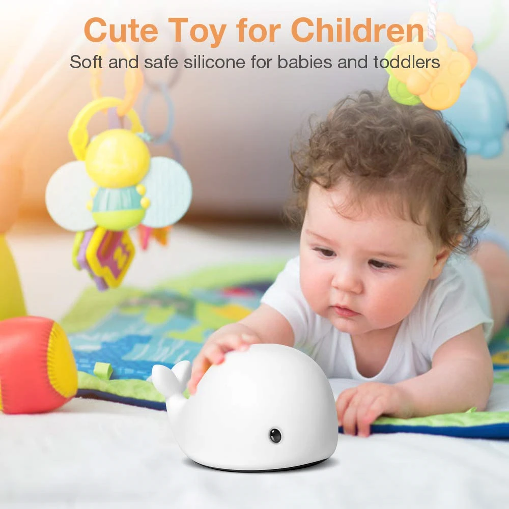 Sensor de Movimento do Bebê Brinquedo da Lâmpada Nova Chegada Night Light Usb Baleia Bonito Recarregável Crianças Noite Luz Segurança Silicone Golfinho Led 9 Luzes noturnas