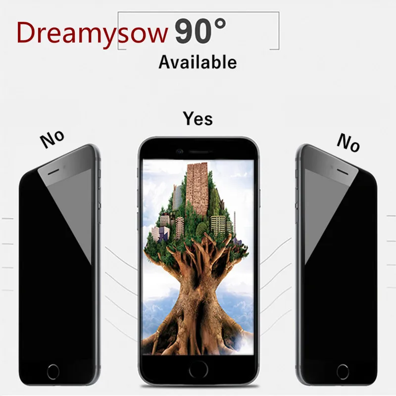 

Dreamysow Full Cover Screen Protector film Toughened Glass Anti Spy Privacy Tempered Glass for iphone 4/4s/5s/5c/6/6/7 Plus