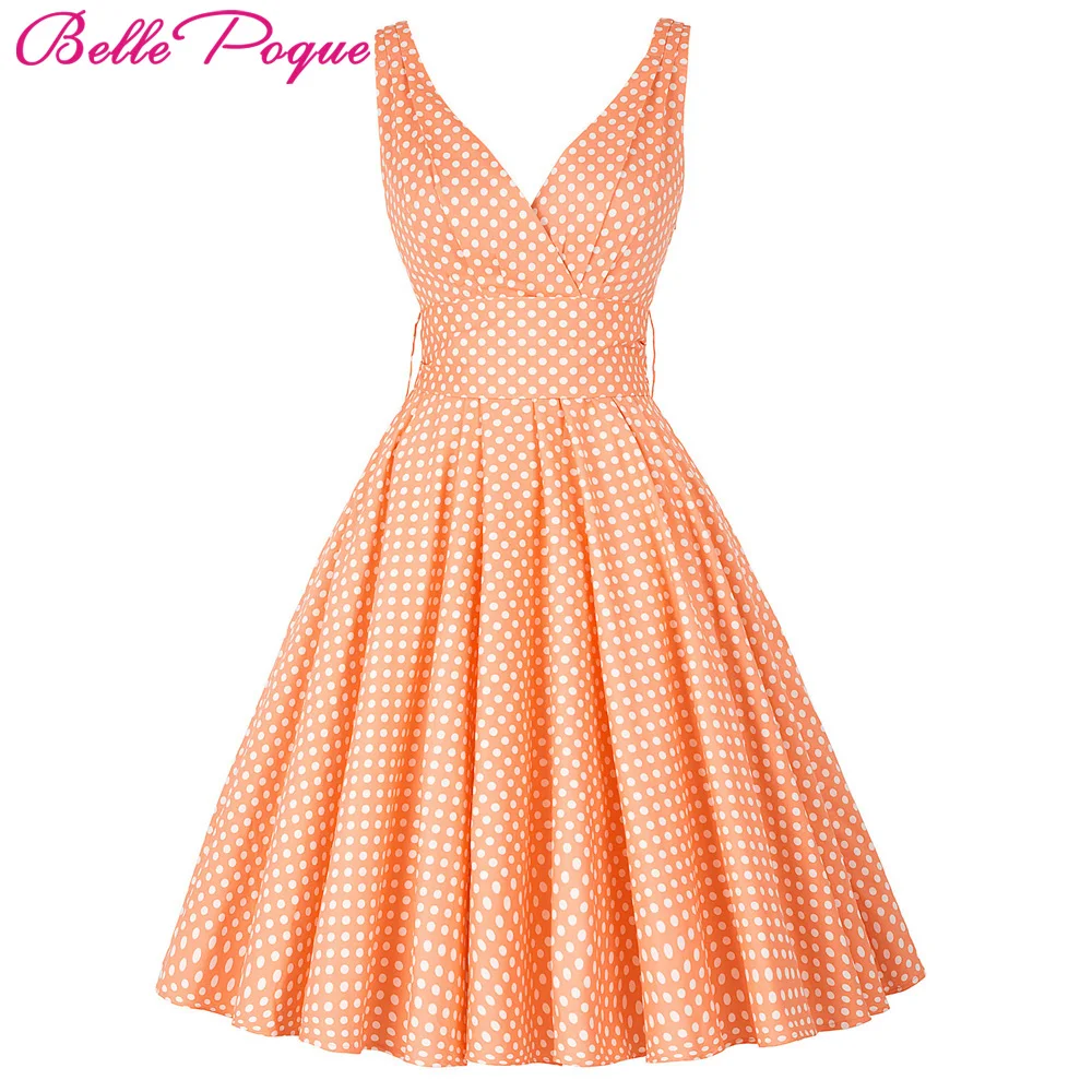 Belle Poque Womens Summer Dresses 2018 Women Maggie Tang 50s 60s Robe Vintage Retro Pin Up Swing Polka Dot Tea Rockabilly Dress